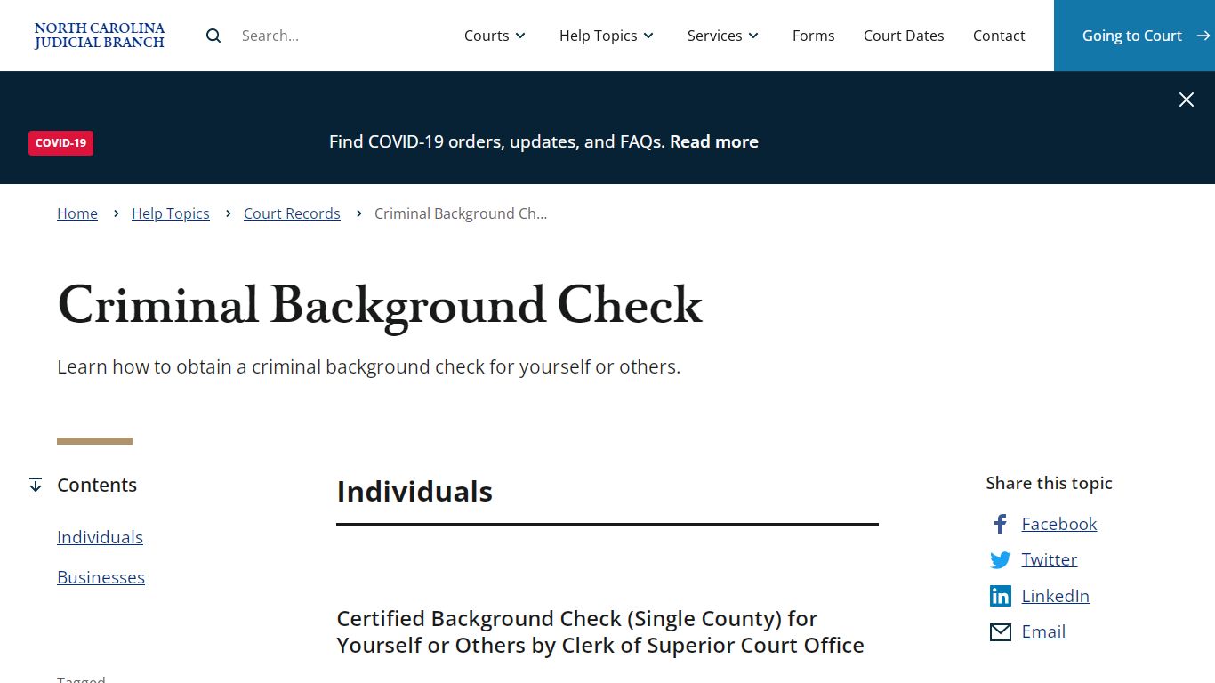 Criminal Background Check | North Carolina Judicial Branch - NCcourts